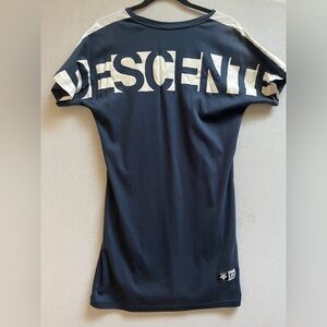 Descente Navy Blue Cotton Spellout Graphic T-Shirt Dress Size 8